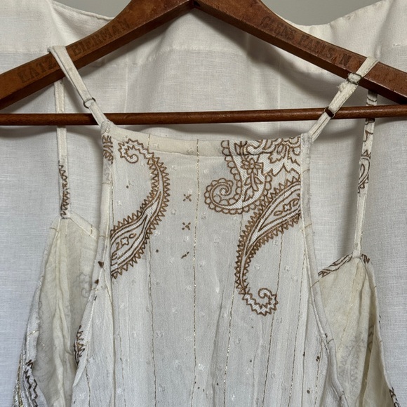 NWT Boho Cream and Gold Dress - Picture 7 of 7